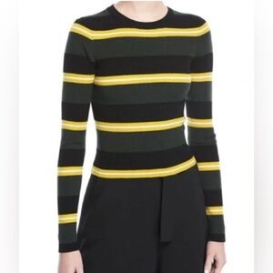 A.L.C. Shea Crewneck Striped Knit Sweater Merino Wool Blend XS